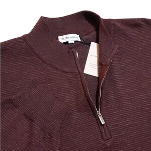 NEW Peter Millar Merino Wool 1/4 Zip Pullover Knit Sweater 2XL $225